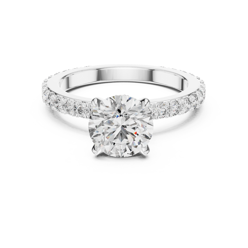 Ardelisse Round-Cut Pavé Lab Grown Diamond Engagement Ring.