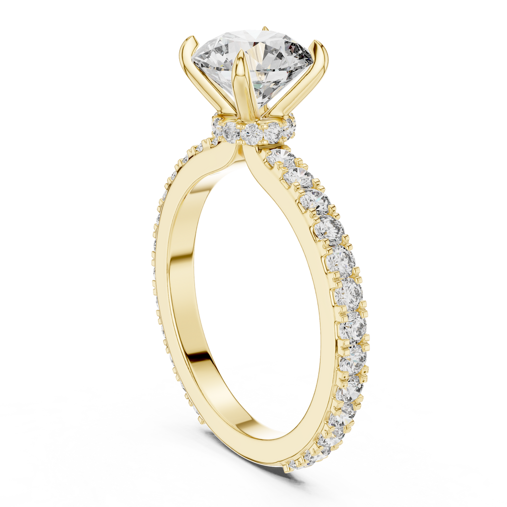 Ardelisse Round-Cut Pavé Lab Grown Diamond Engagement Ring.