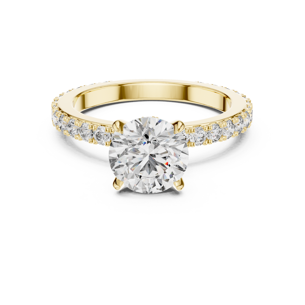 Ardelisse Round-Cut Pavé Lab Grown Diamond Engagement Ring.