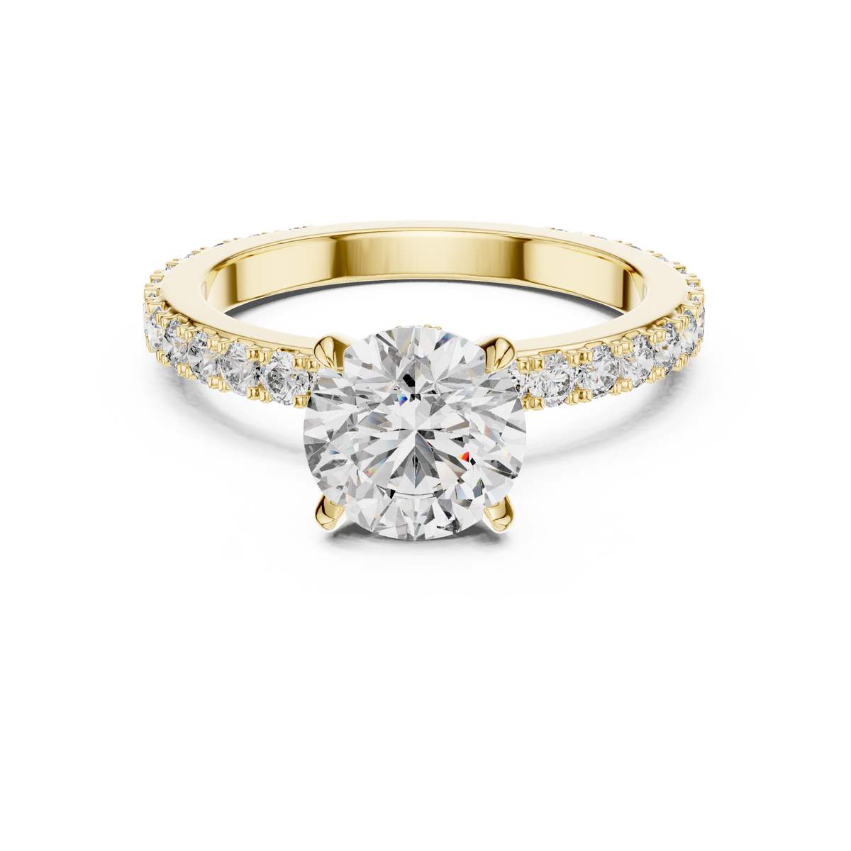 Ardelisse Round-Cut Pavé Lab Grown Diamond Engagement Ring.