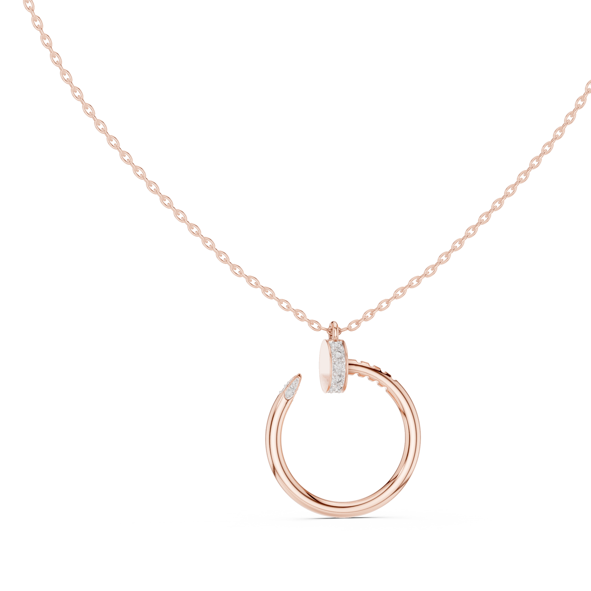 Aurelia Open Circle Lab Grown Diamond Pendant Necklace.