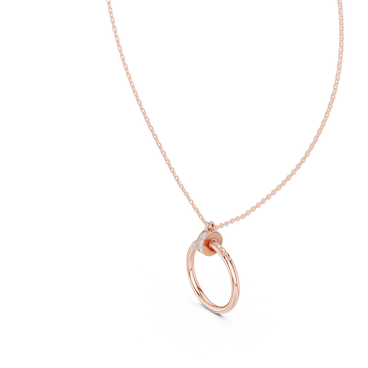 Aurelia Open Circle Lab Grown Diamond Pendant Necklace.