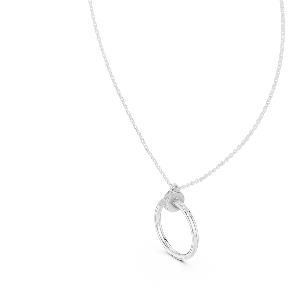 Aurelia Open Circle Lab Grown Diamond Pendant Necklace.