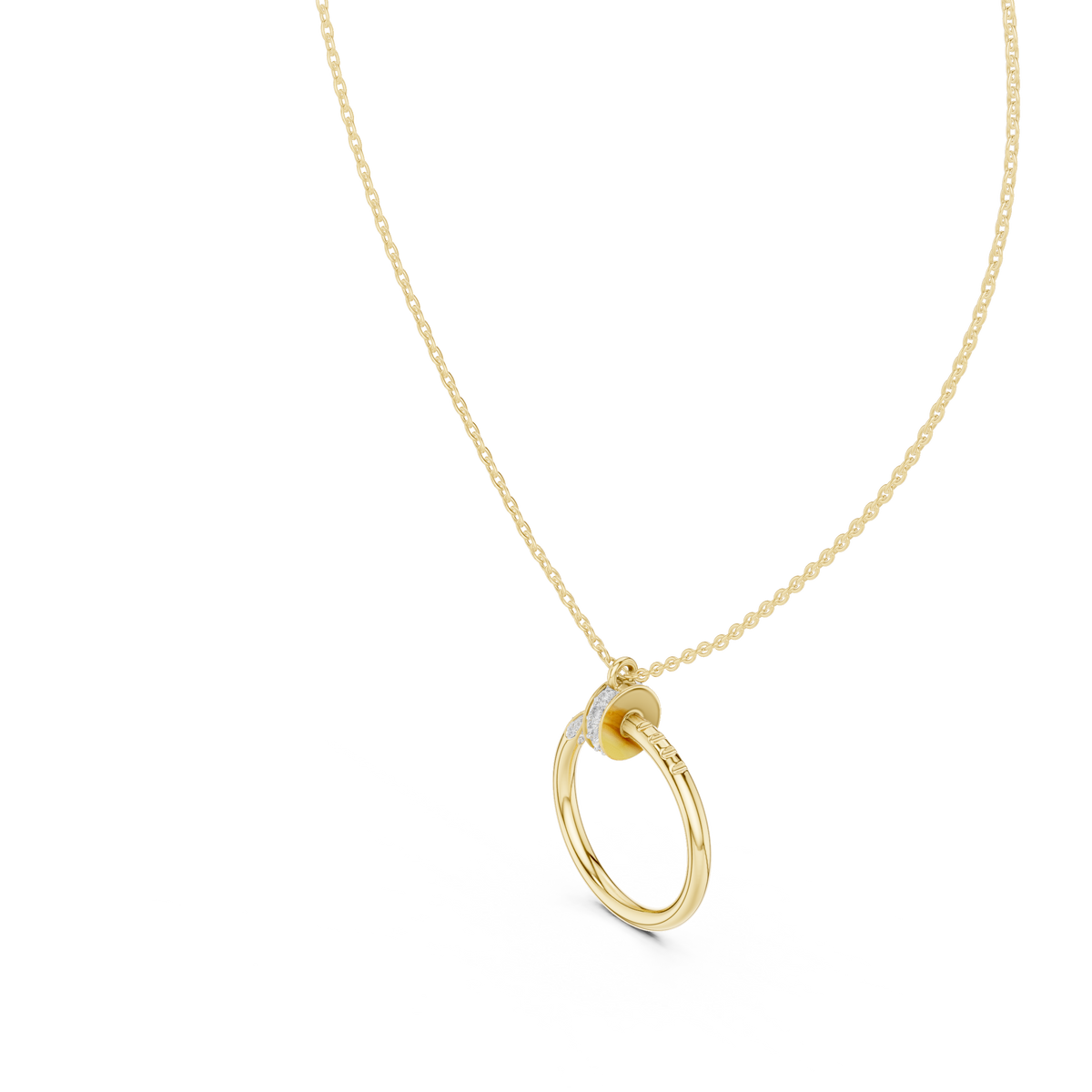 Aurelia Open Circle Lab Grown Diamond Pendant Necklace.
