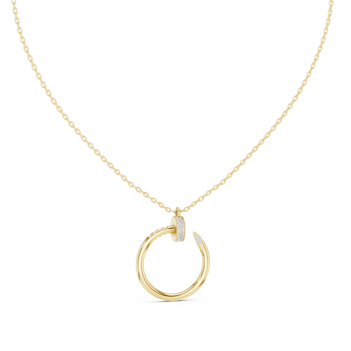 Aurelia Open Circle Lab Grown Diamond Pendant Necklace.