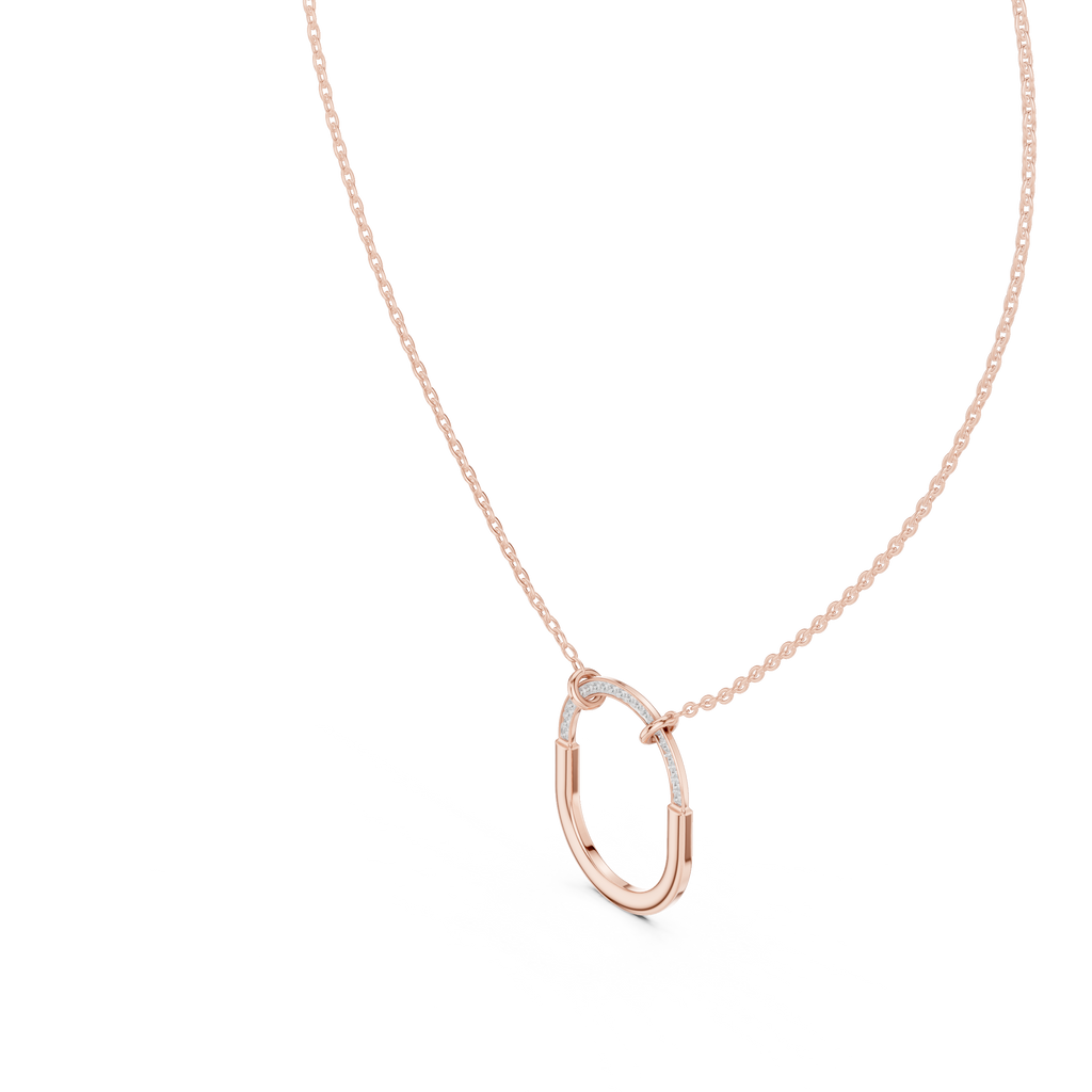 Elara U-Shaped Open Pendant Lab Grown Diamond Necklace