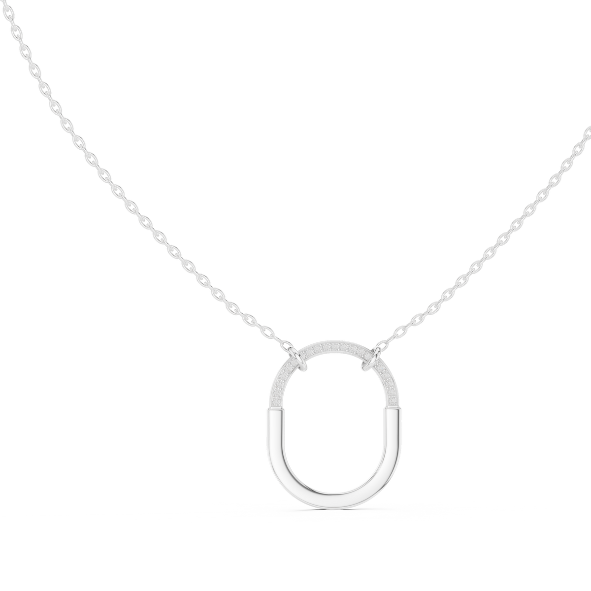 Elara U-Shaped Open Pendant Lab Grown Diamond Necklace