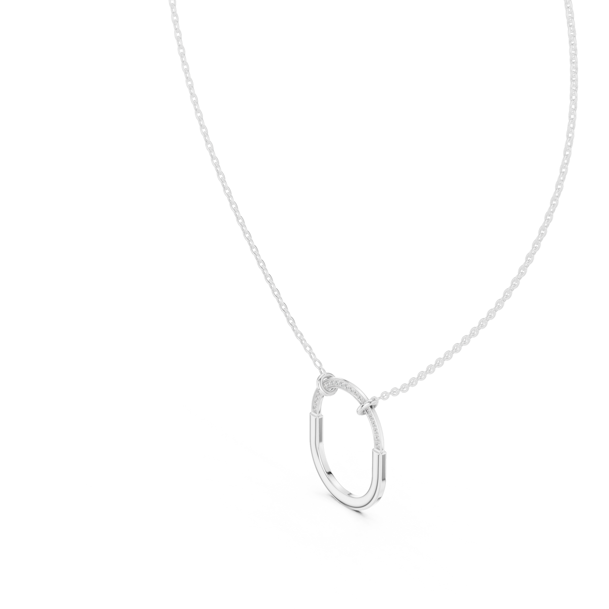 Elara U-Shaped Open Pendant Lab Grown Diamond Necklace