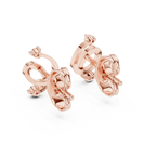 Vinelle Curling Ribbon Loop Two Diamond Accent Lab Grown Diamond Earrings