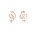 Vinelle Curling Ribbon Loop Two Diamond Accent Lab Grown Diamond Earrings