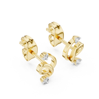 Vinelle Curling Ribbon Loop Two Diamond Accent Lab Grown Diamond Earrings
