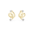 Vinelle Curling Ribbon Loop Two Diamond Accent Lab Grown Diamond Earrings