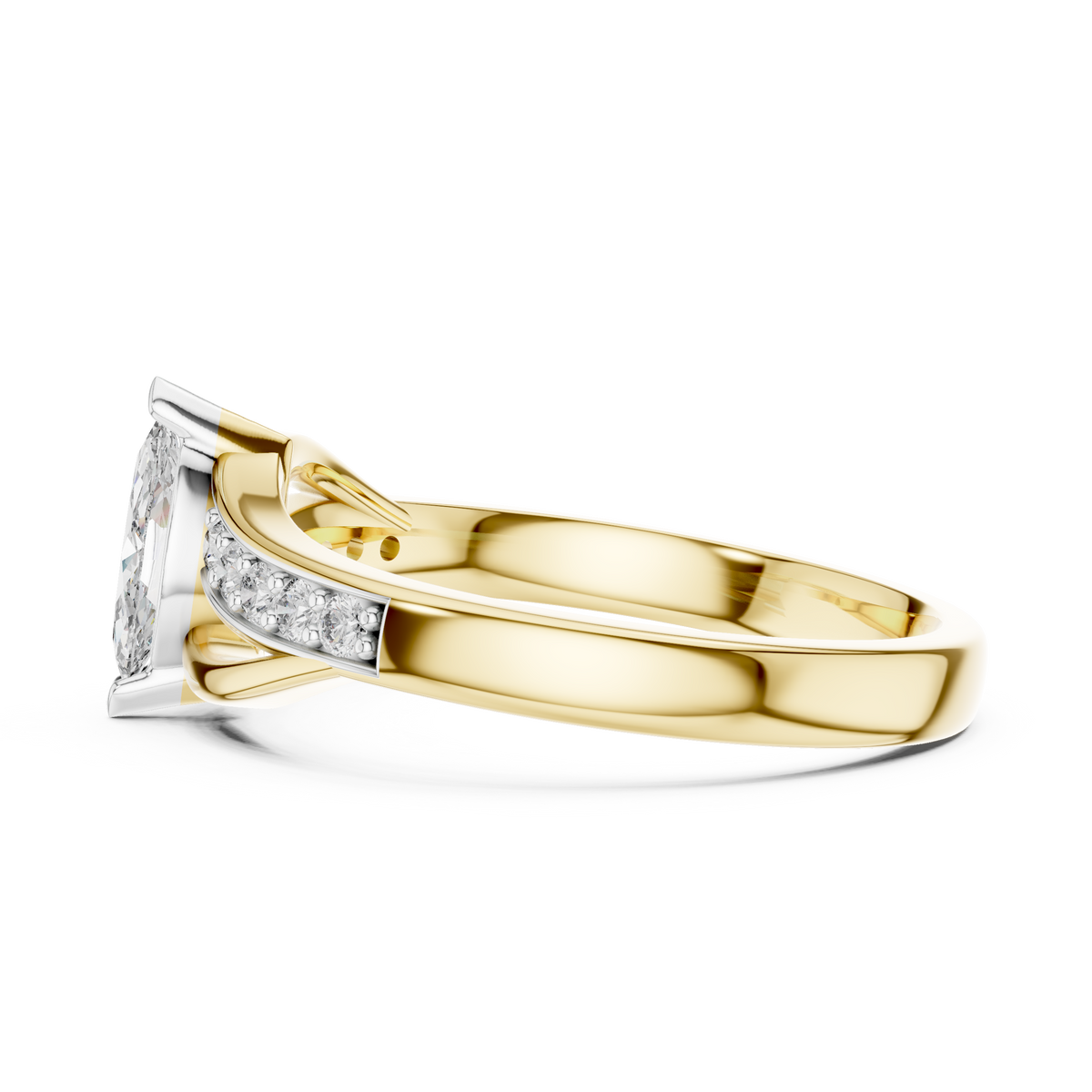 Marquelle Marquise Cut Solitaire Split Shank Lab Grown Diamond Engagement Ring