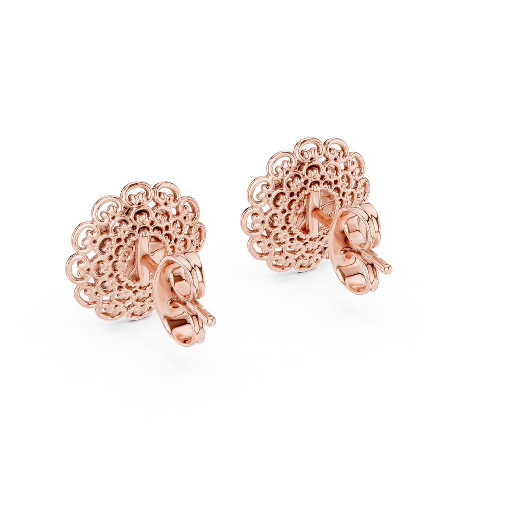 Lacelle Lace Border Rosette Teardrop Petal Lab Grown Diamond Earrings