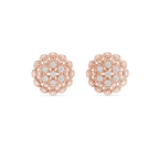 Lacelle Lace Border Rosette Teardrop Petal Lab Grown Diamond Earrings