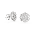 Lacelle Lace Border Rosette Teardrop Petal Lab Grown Diamond Earrings