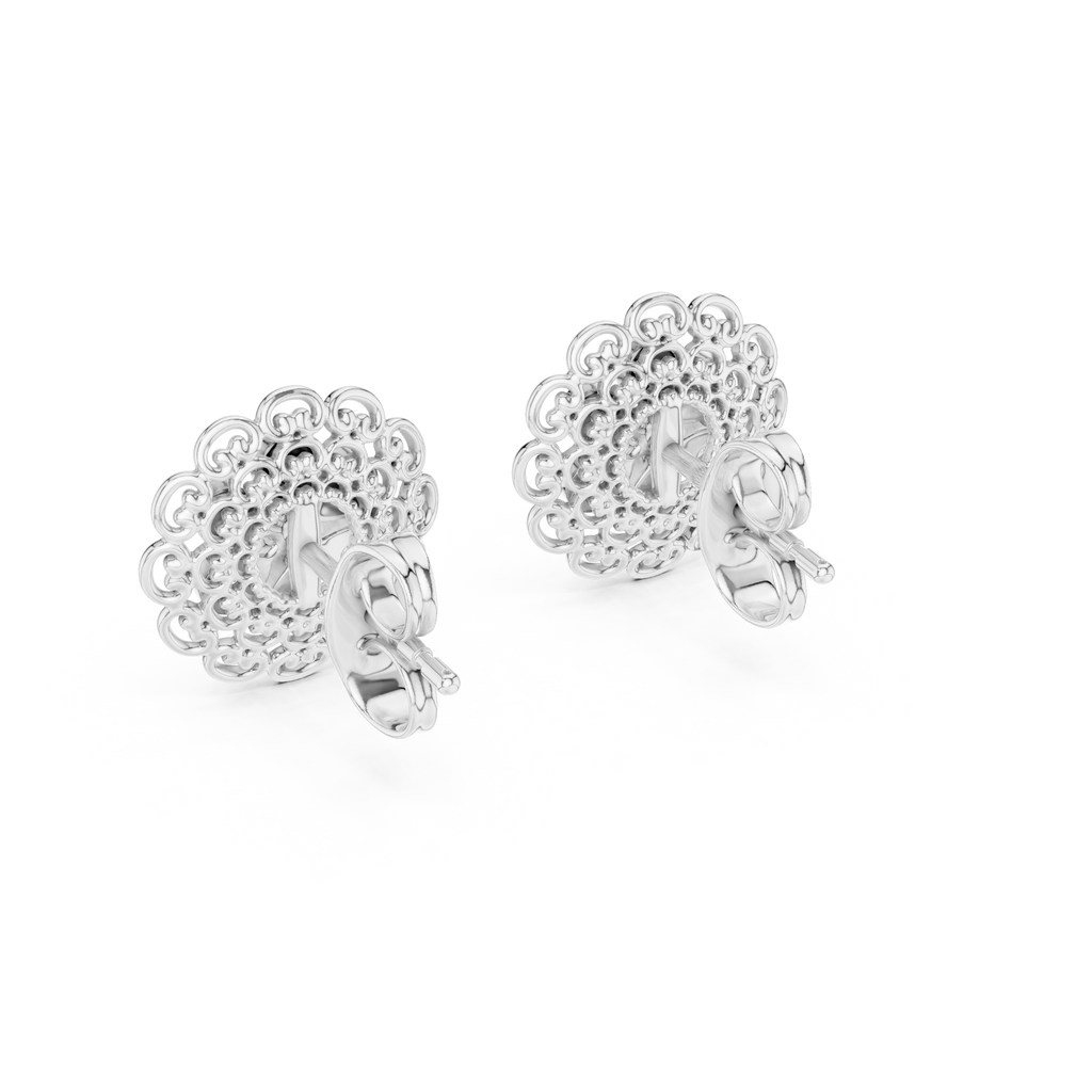 Lacelle Lace Border Rosette Teardrop Petal Lab Grown Diamond Earrings
