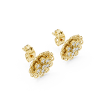 Lacelle Lace Border Rosette Teardrop Petal Lab Grown Diamond Earrings