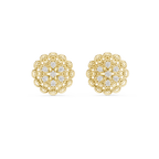 Lacelle Lace Border Rosette Teardrop Petal Lab Grown Diamond Earrings