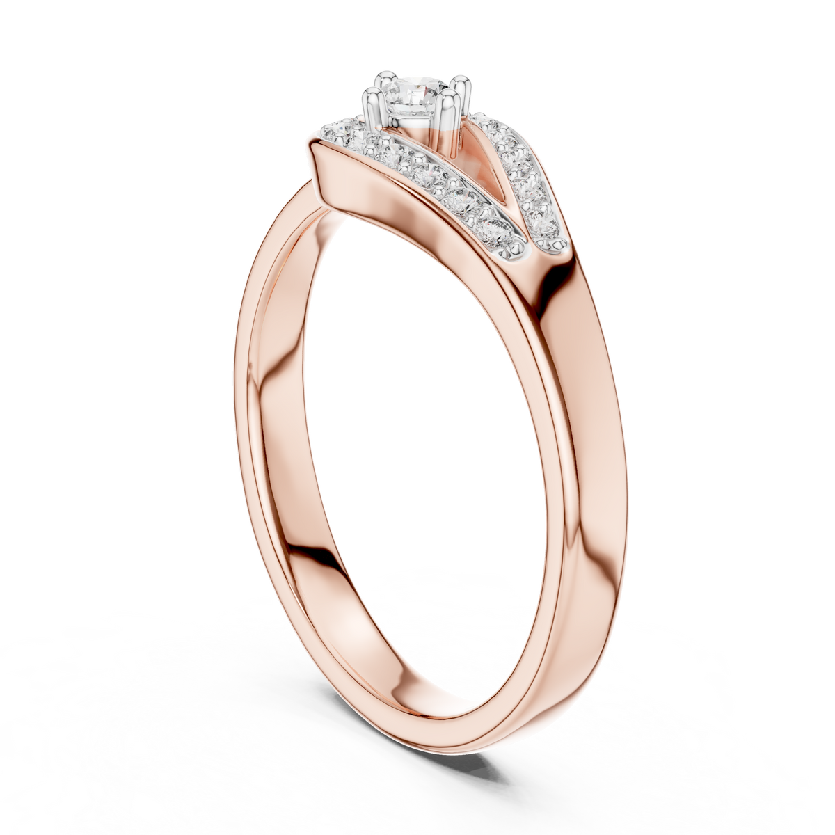 Loopelle Teardrop Loop Pavé Lab Grown Diamond Solitaire Ring