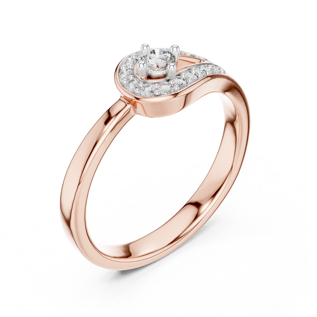 Loopelle Teardrop Loop Pavé Lab Grown Diamond Solitaire Ring