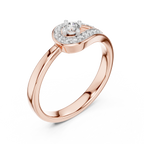 Loopelle Teardrop Loop Pavé Lab Grown Diamond Solitaire Ring