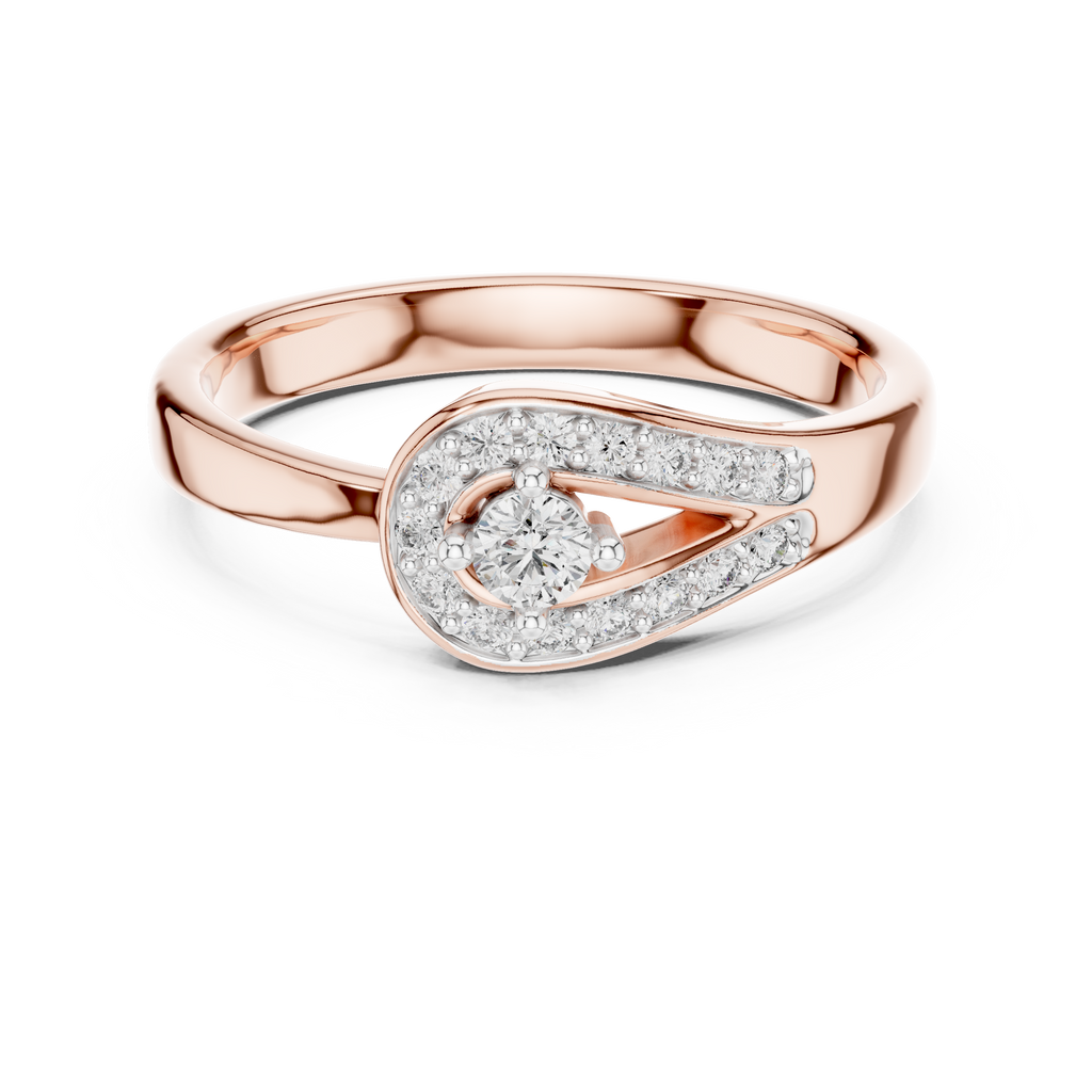 Loopelle Teardrop Loop Pavé Lab Grown Diamond Solitaire Ring