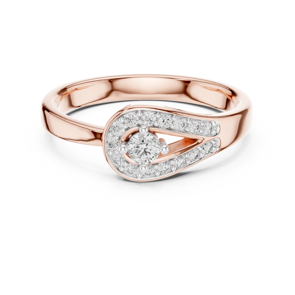 Loopelle Teardrop Loop Pavé Lab Grown Diamond Solitaire Ring