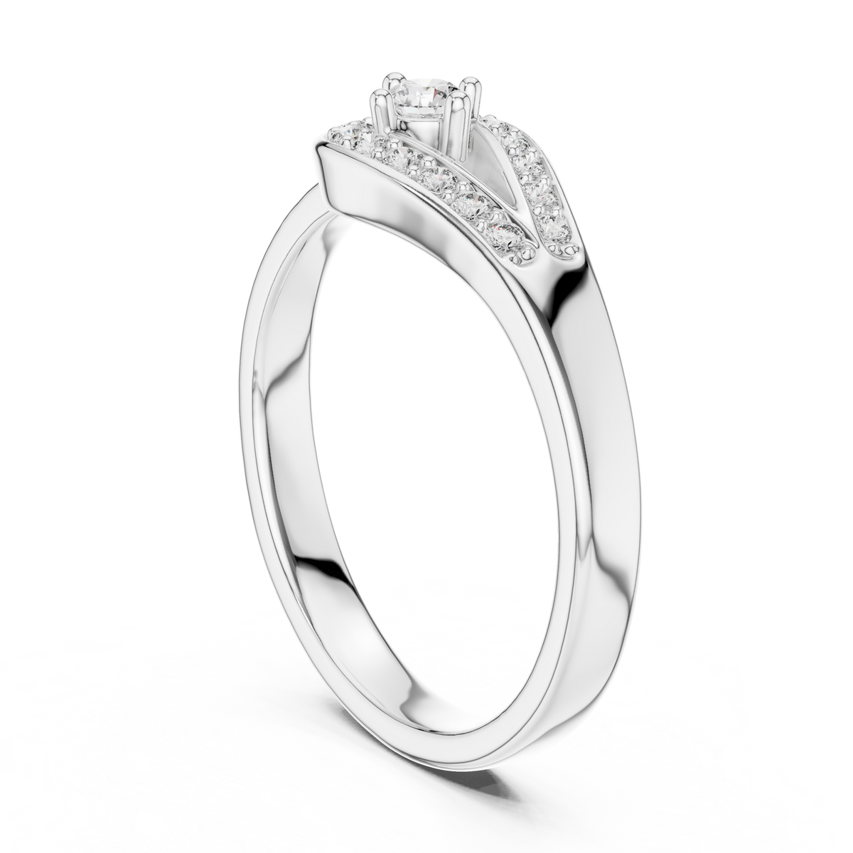 Loopelle Teardrop Loop Pavé Lab Grown Diamond Solitaire Ring
