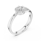 Loopelle Teardrop Loop Pavé Lab Grown Diamond Solitaire Ring