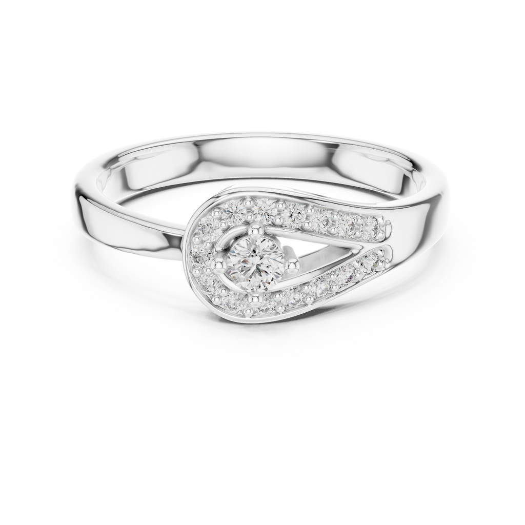 Loopelle Teardrop Loop Pavé Lab Grown Diamond Solitaire Ring