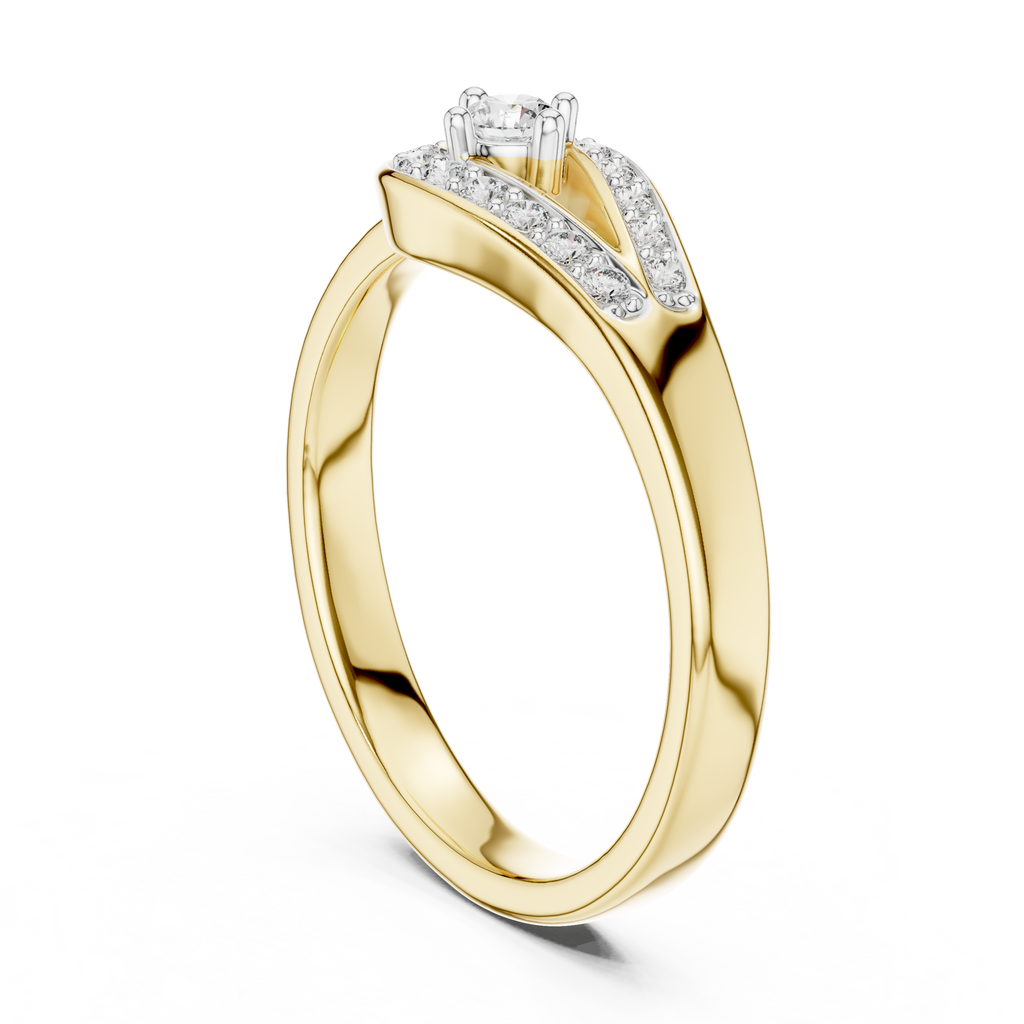 Loopelle Teardrop Loop Pavé Lab Grown Diamond Solitaire Ring