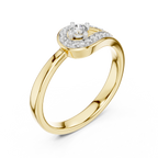 Loopelle Teardrop Loop Pavé Lab Grown Diamond Solitaire Ring