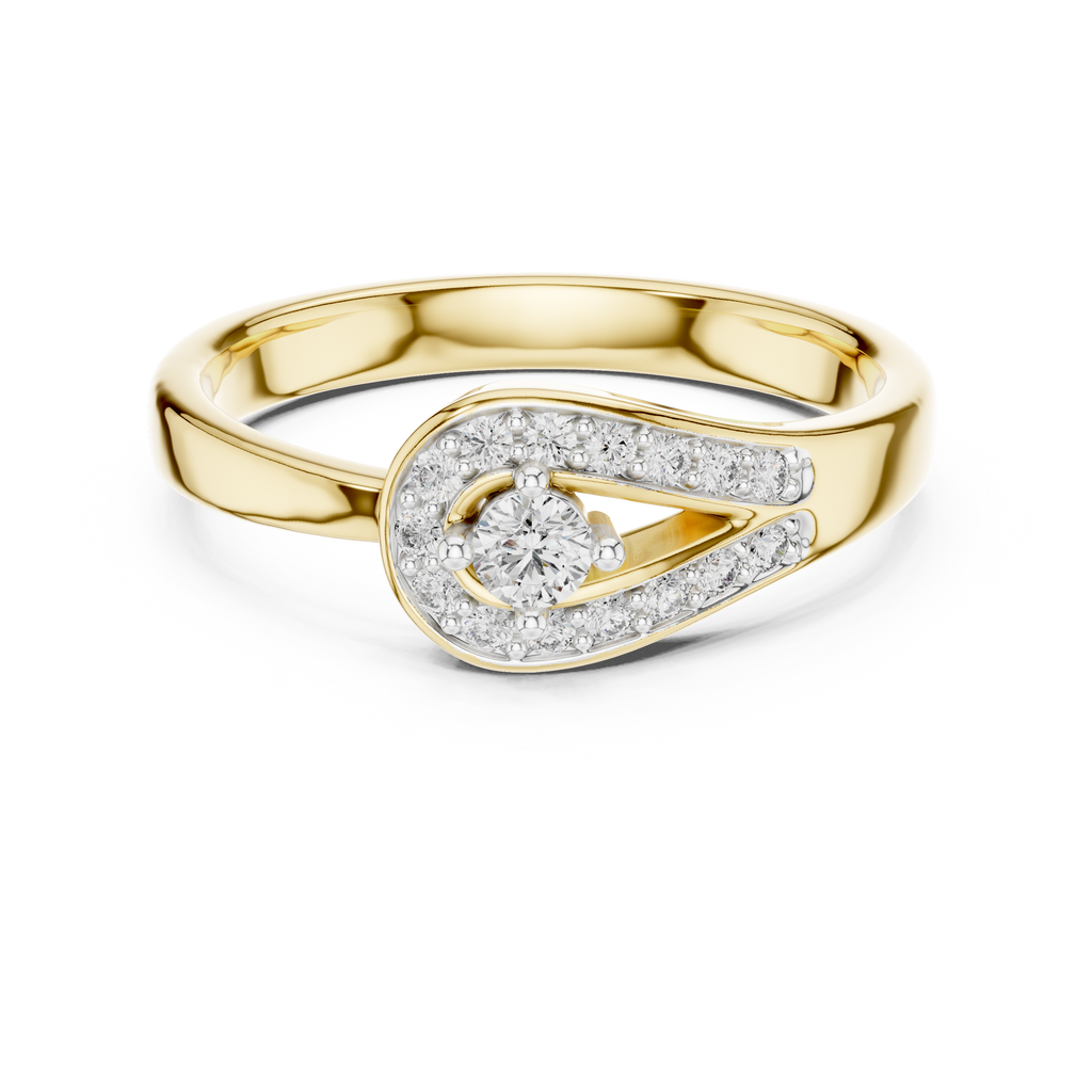 Loopelle Teardrop Loop Pavé Lab Grown Diamond Solitaire Ring