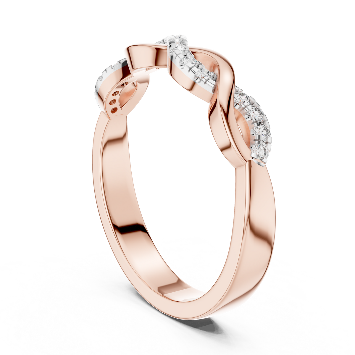 Braidelle Braided Infinity Twist Pavé Lab Grown Diamond Band