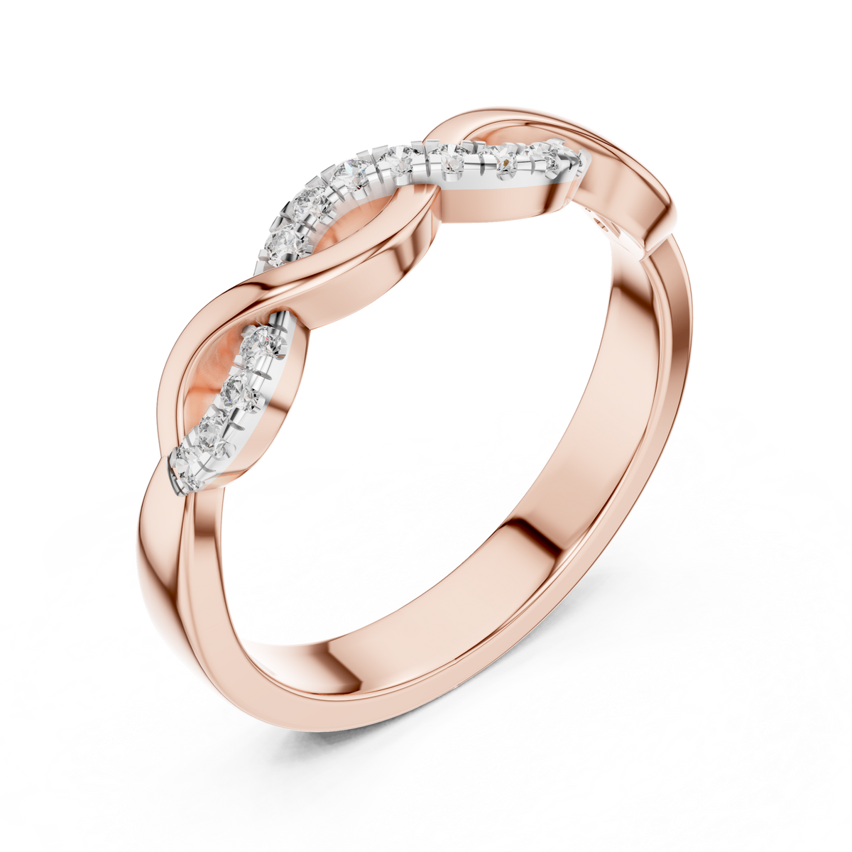 Braidelle Braided Infinity Twist Pavé Lab Grown Diamond Band