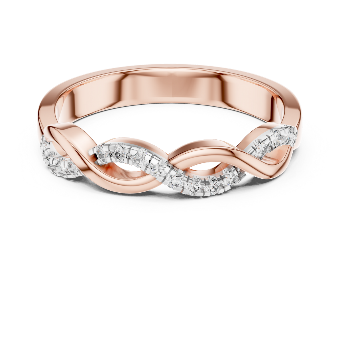Braidelle Braided Infinity Twist Pavé Lab Grown Diamond Band