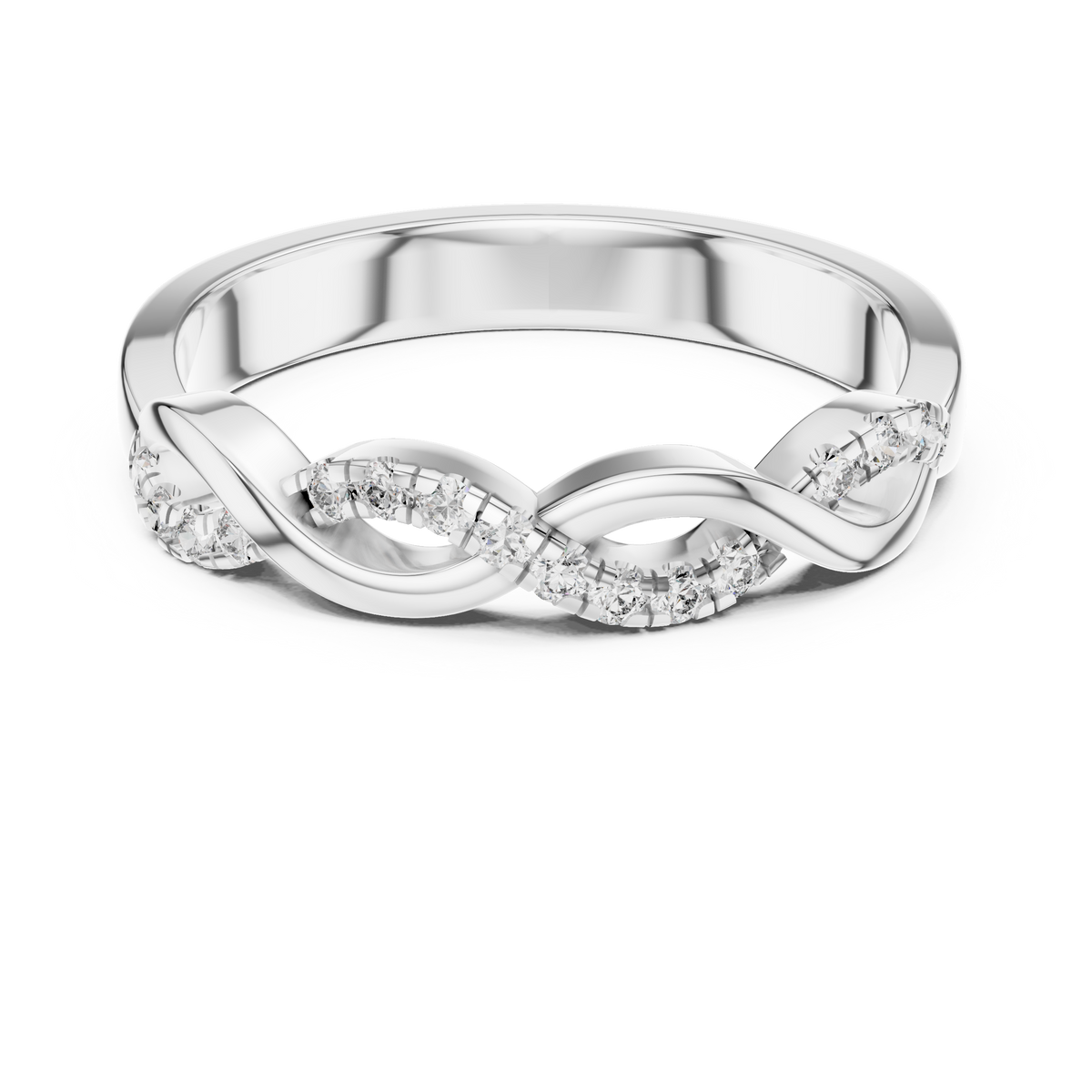 Braidelle Braided Infinity Twist Pavé Lab Grown Diamond Band