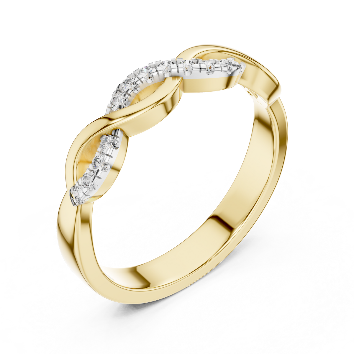 Braidelle Braided Infinity Twist Pavé Lab Grown Diamond Band
