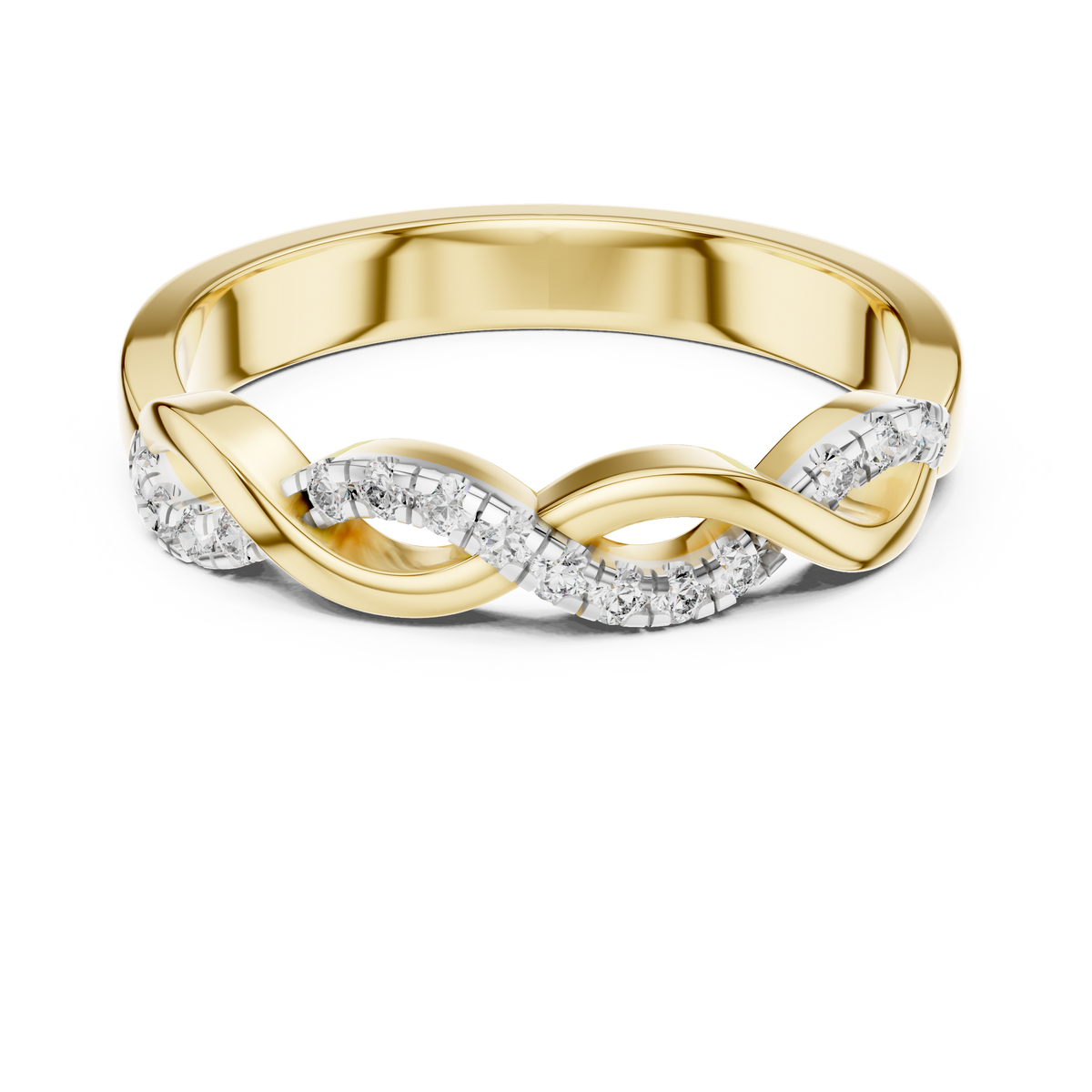 Braidelle Braided Infinity Twist Pavé Lab Grown Diamond Band