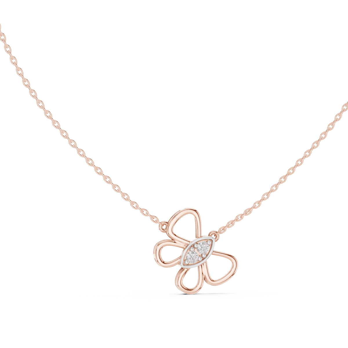 Elowyn Floral Loop Lab Grown Diamond Pendant Necklace