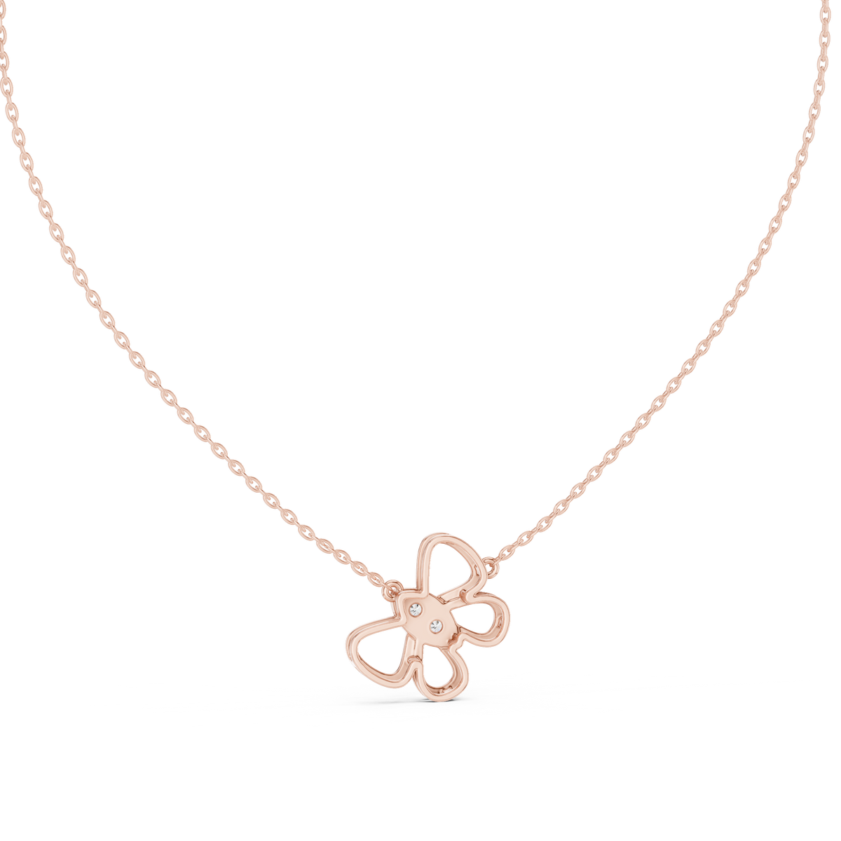 Elowyn Floral Loop Lab Grown Diamond Pendant Necklace