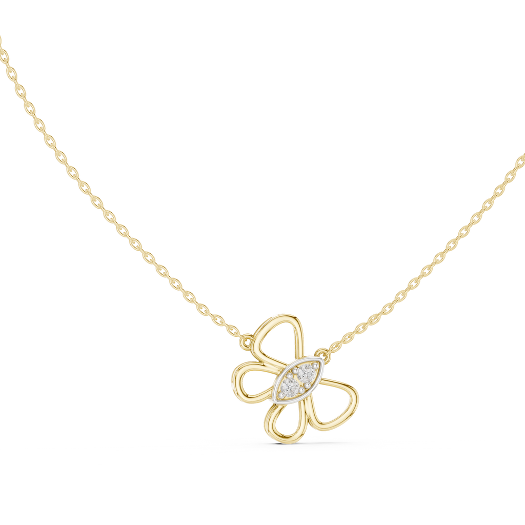 Elowyn Floral Loop Lab Grown Diamond Pendant Necklace