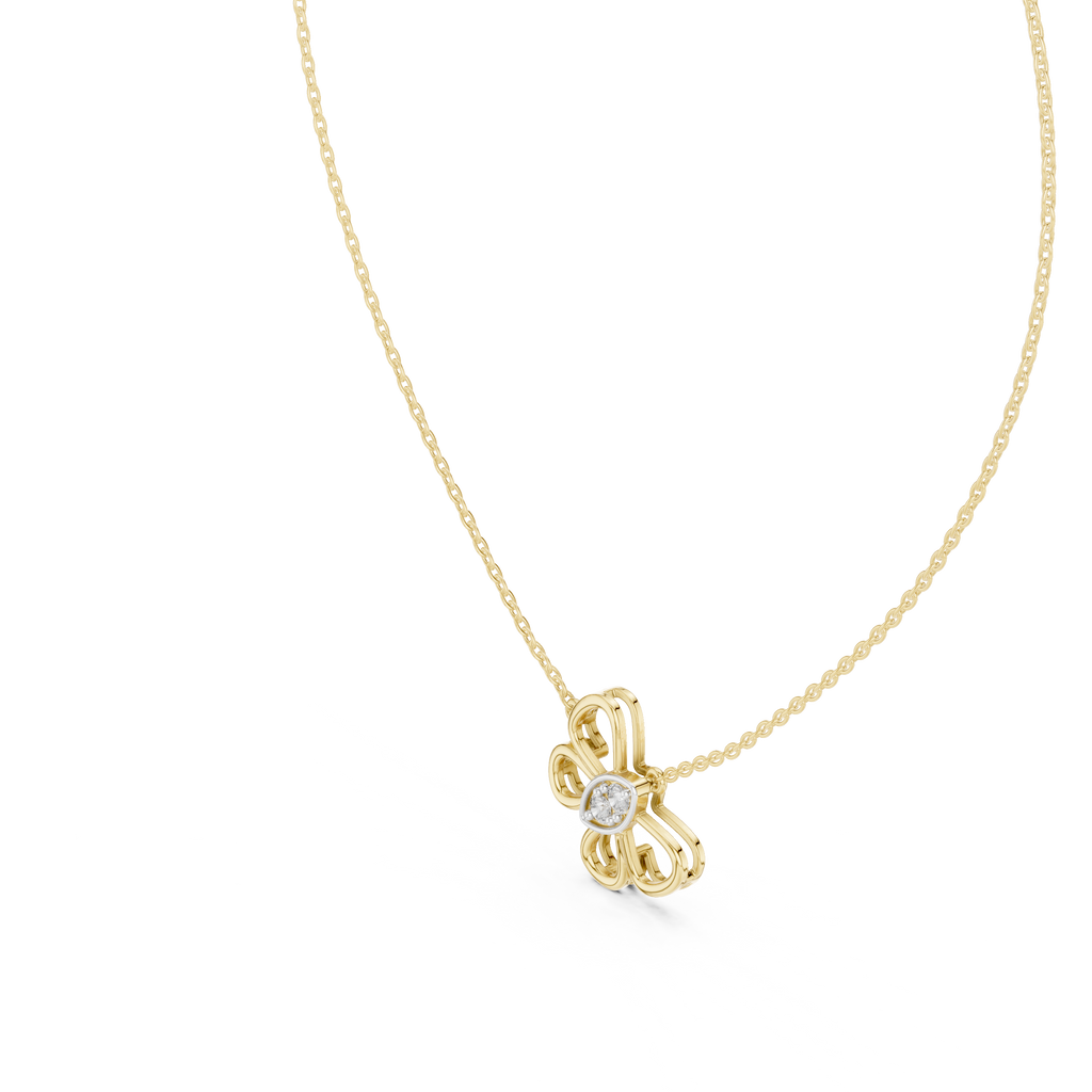 Elowyn Floral Loop Lab Grown Diamond Pendant Necklace