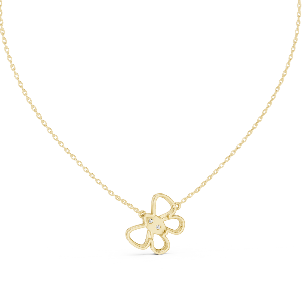 Elowyn Floral Loop Lab Grown Diamond Pendant Necklace