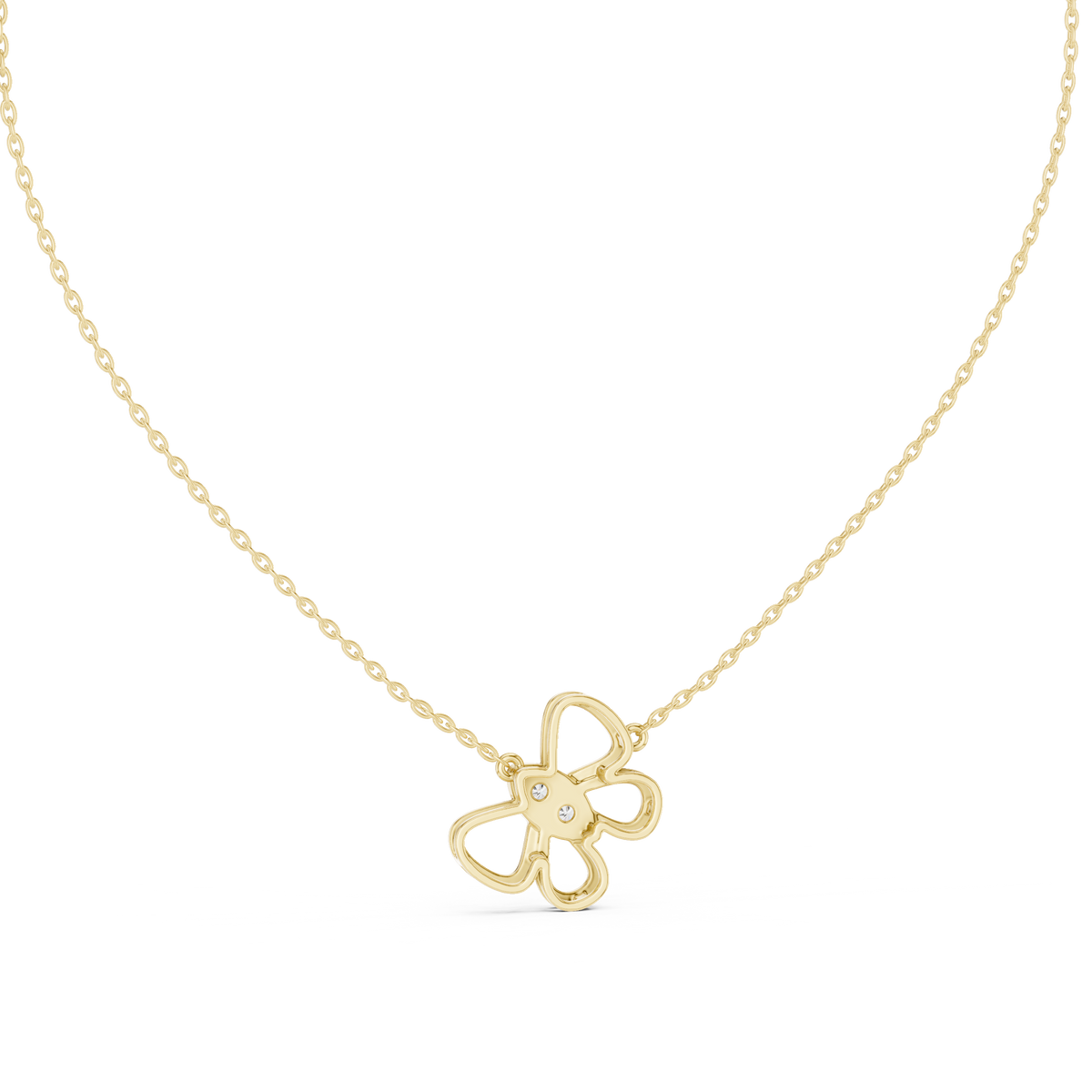 Elowyn Floral Loop Lab Grown Diamond Pendant Necklace