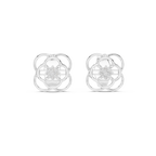 Funkelnde Diamant-Gold-Creolen | Ohrringe mit Blumenmuster