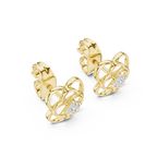 Funkelnde Diamant-Gold-Creolen | Ohrringe mit Blumenmuster