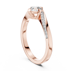 Twistelle Twisted Bypass Pavé Solitaire Lab Grown Diamond Ring