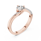 Twistelle Twisted Bypass Pavé Solitaire Lab Grown Diamond Ring